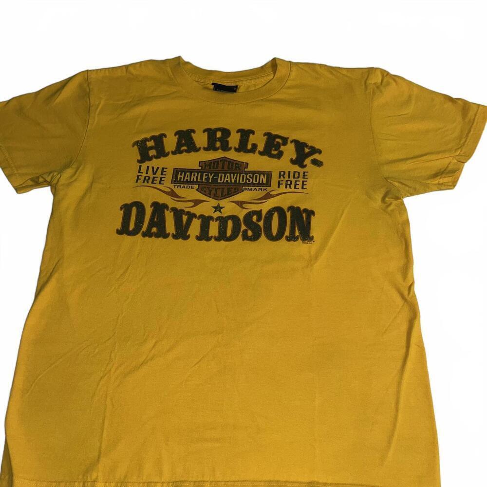Vintage Harley-Davidson Men’s L Sauk Prairie “Live Free ride free” Yellow TShirt - Picture 6 of 7